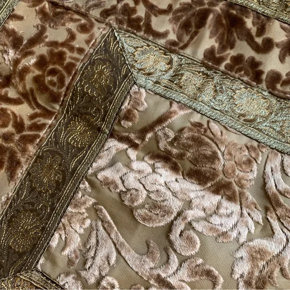 Burnout Velvet Duvet Cover Brocade Trim - Picture 9 of 11